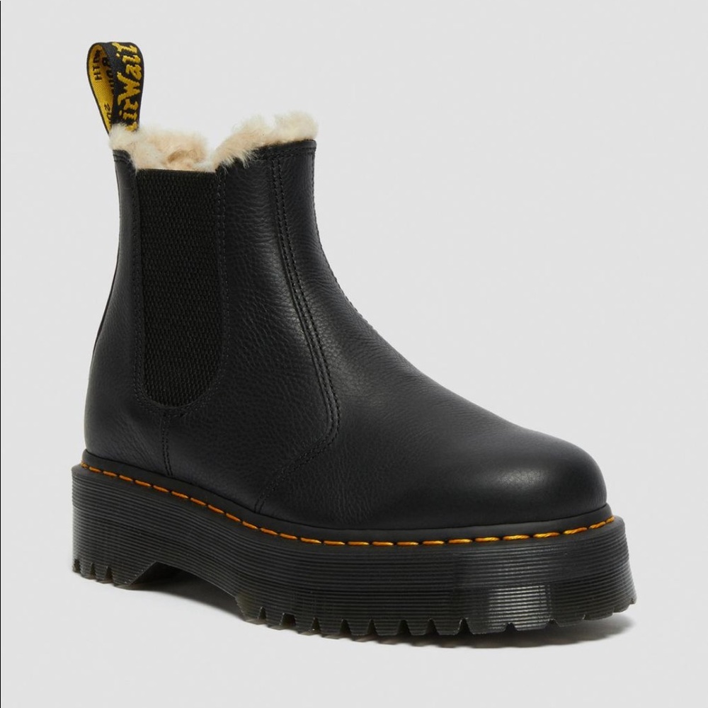 Dr. Martens Faux Fur Lined Platform Chelsea Boots